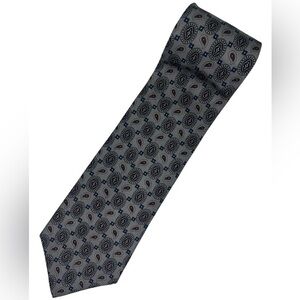 Montagu Paisley Print 100% Silk Blue and Gray Necktie